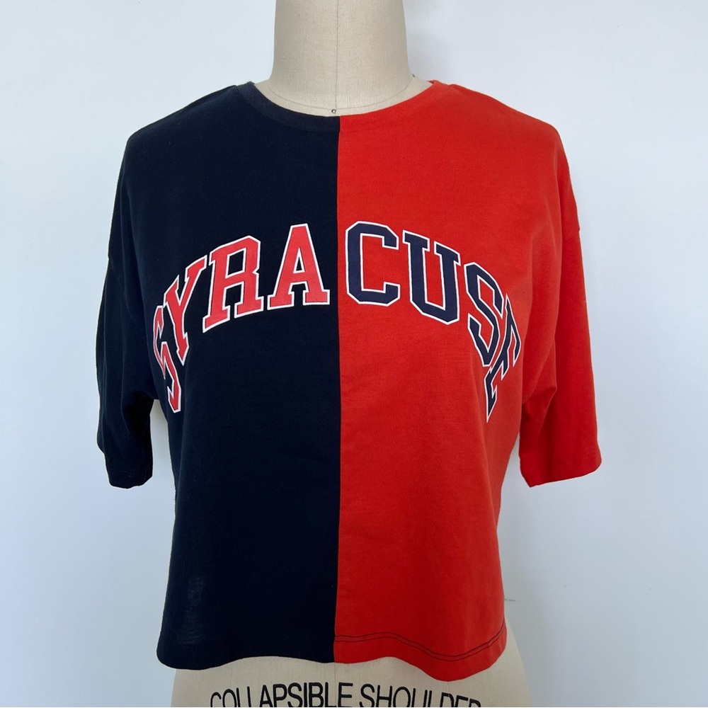 LOJO Syracuse Orange Split Crop Tee